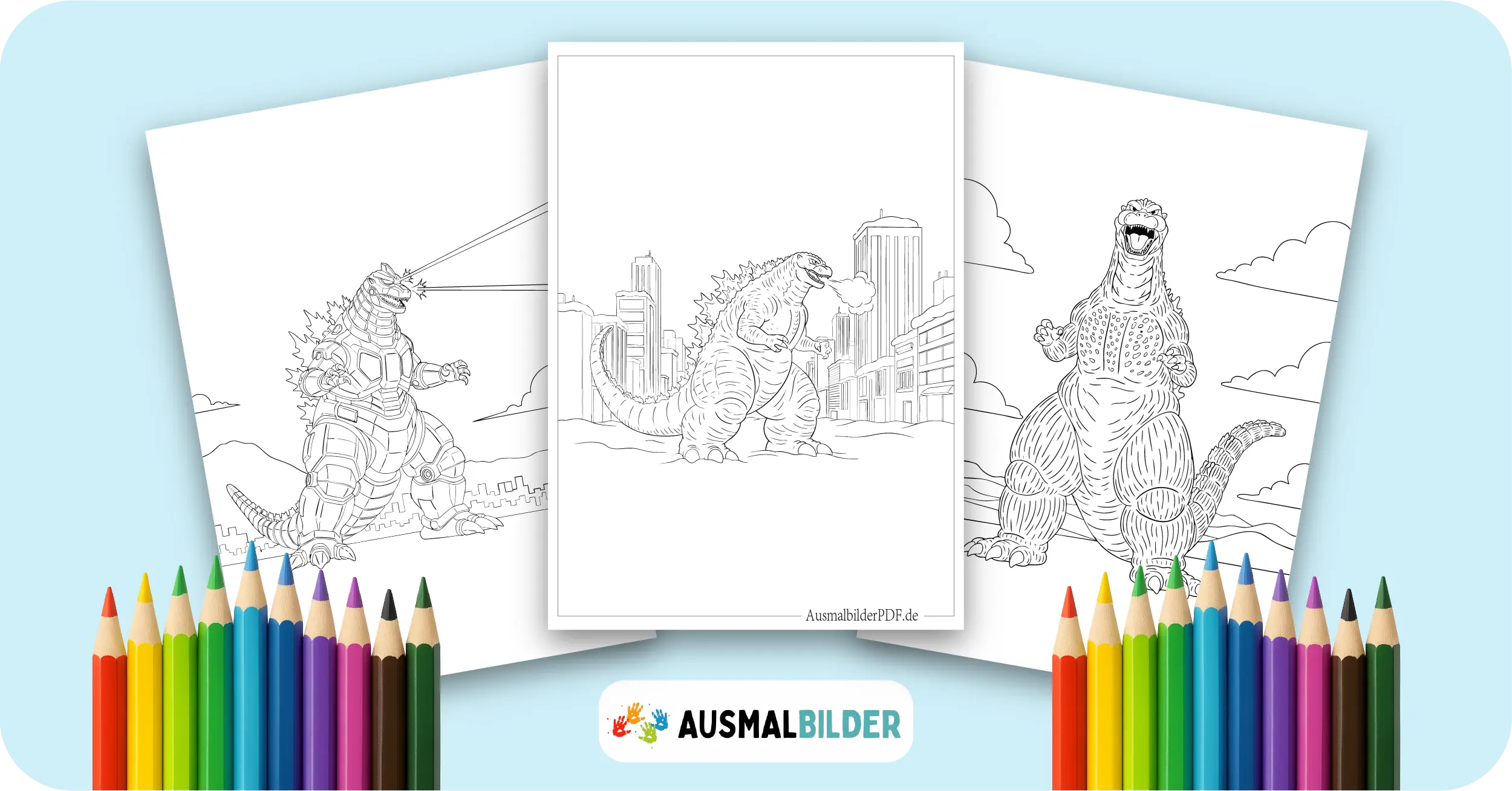 Godzilla Ausmalbilder kostenlose Malvorlagen zum Ausdrucken für Kinder und Erwachsene