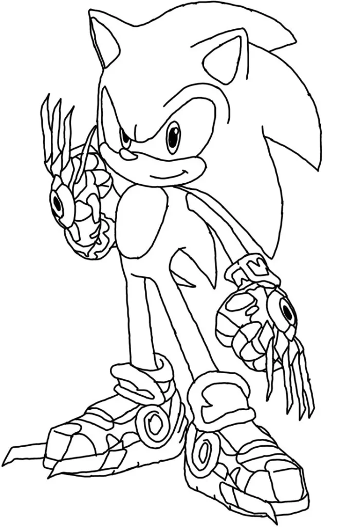 Sonic Prime Coloring Pages - Free Printable for Kids & Adults heroic version of Sonic in the Sonic Prime series