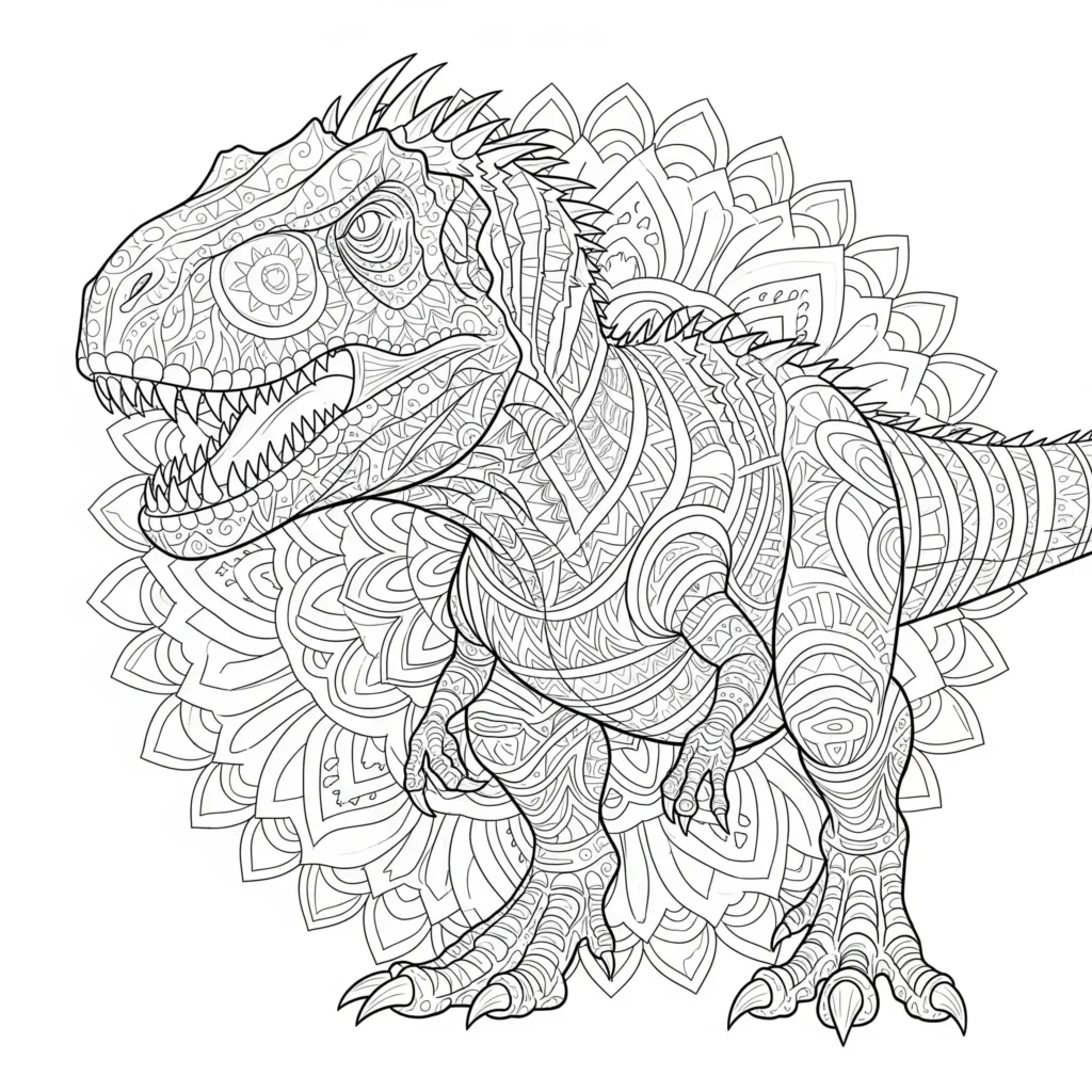 Indominus Rex Ausmalbilder (Gratis Dino Malvorlage drucken) indominus rex malvorlage mandala stil als ausmalbild pdf zum ausdrucken kostenlos für erwachsene