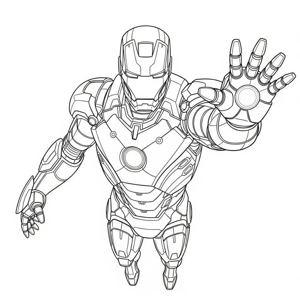 16 Iron Man Ausmalbilder (Superhelden Malvorlage zum drucken) Iron Man Ausmalbilder in klassischer Superhelden-Rüstung, perfekt zum Ausdrucken für Kinder und Fans von Marvel