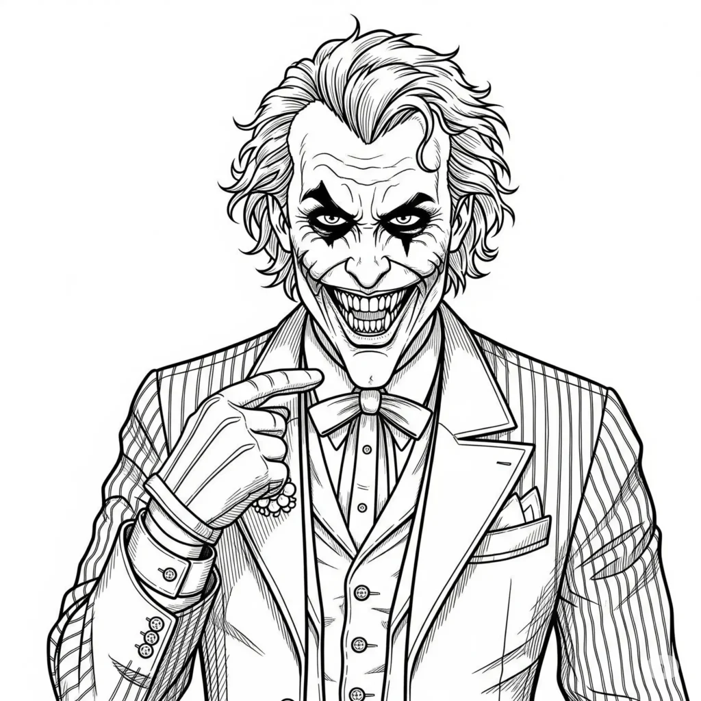 Batman Ausmalbilder (Superhelden Malvorlage zum Ausdrucken) Joker Ausmalbild zum Ausdrucken und Ausmalen mit spannenden Motiven für Kinder