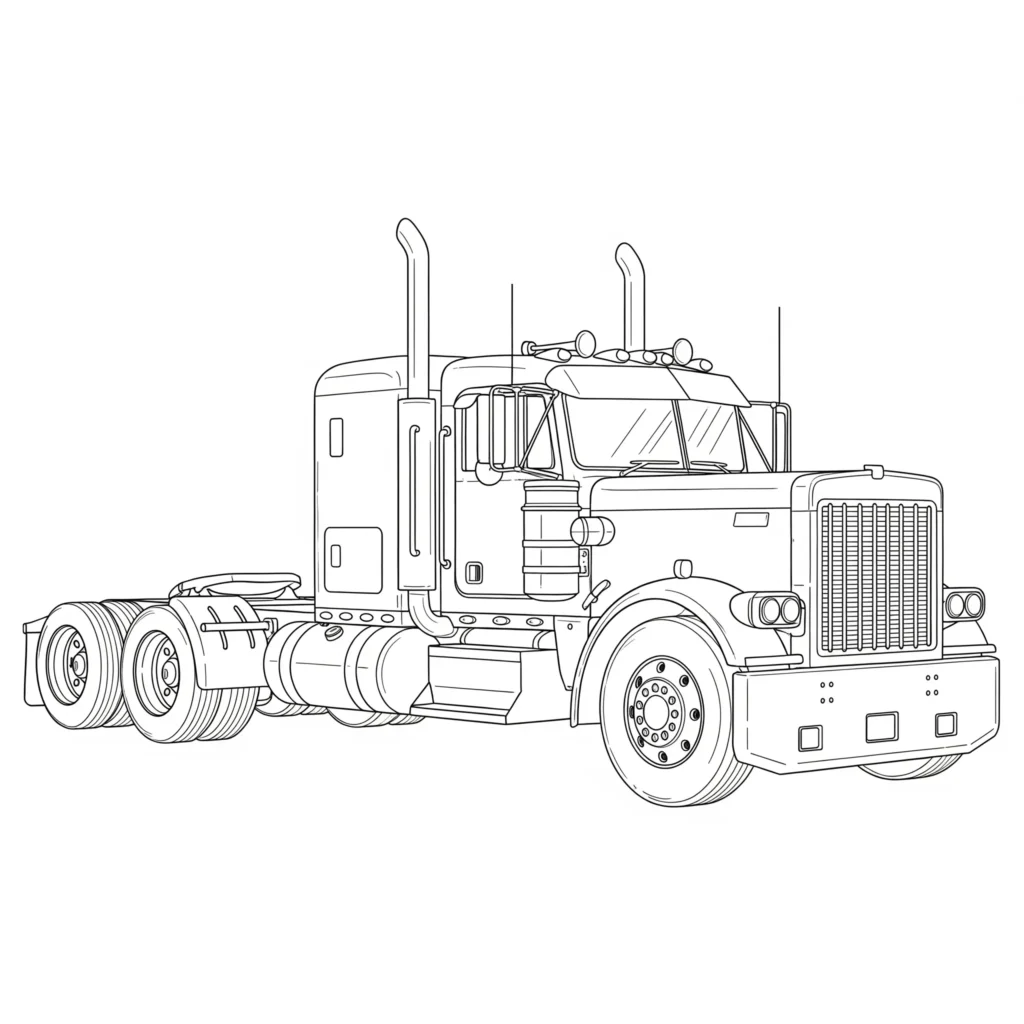 10+ LKW Ausmalbilder (Kostenlos Malvorlage zum Ausdrucken) LKW Ausmalbilder mit mehreren LKWs nebeneinander, ideal für Kinder und perfekt geeignet für LKW Ausmalbilder zum Ausdrucken