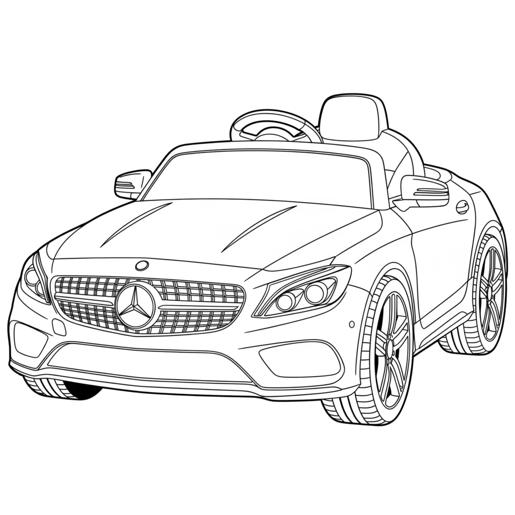 Mercedes Ausmalbilder (Kostenlos Malvorlage zum Ausdrucken) Kindgerechtes Ausmalbild eines Mercedes-Autos im einfachen Stil, ideal für kleine Kinder zum Ausdrucken und Ausmalen zu Hause oder im Kindergarten.