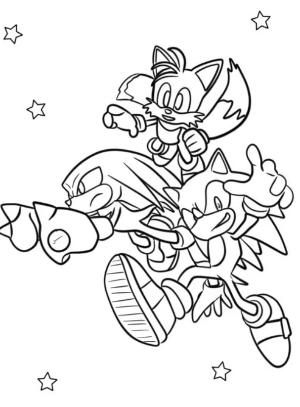 Sonic, Tails, and Knuckles coloring pages – Free Printable for Kids & Adults perfectly the trio looks as they team up in battle