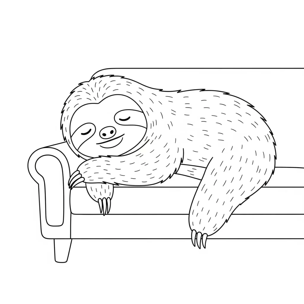 Faultier Ausmalbilder (Kostenlos Malvorlage zum Ausdrucken) Faultier ausmalbild zum Ausdrucken kostenlos. Ein besonders süßes Faultier schaut freundlich und lädt Kinder zum kreativen Ausmalen ein.