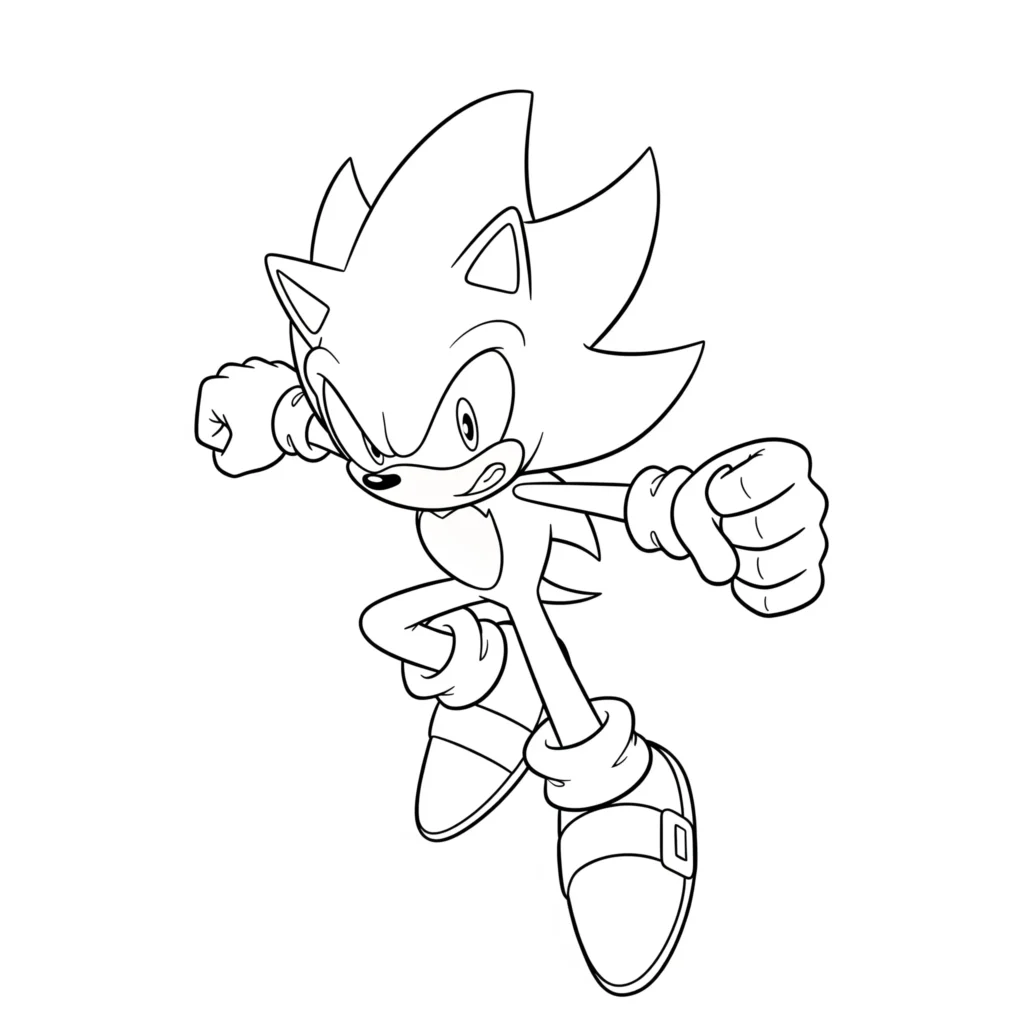 14 Super Sonic Ausmalbilder (Gratis Vorlagen zum Ausdrucken) Super Sonic Ausmalbilder als PDF zum Ausdrucken und Ausmalen geeignet für Kinder