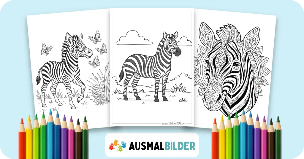 Zebra Ausmalbilder kostenlose Malvorlagen zum Ausdrucken für Kinder und Erwachsene