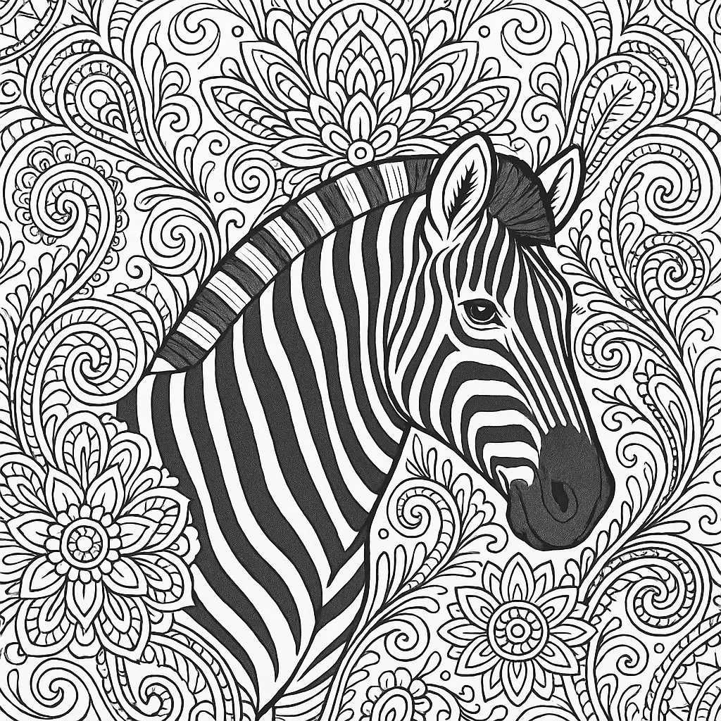16 Zebra Ausmalbilder (Kostenlos Zebra Malvorlage zum drucken) Zebra Mandala Ausmalbild mit kunstvollen Mustern jetzt als PDF zum Ausdrucken